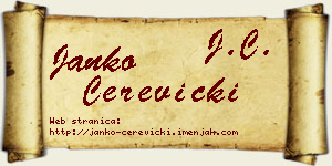 Janko Čerevicki vizit kartica
